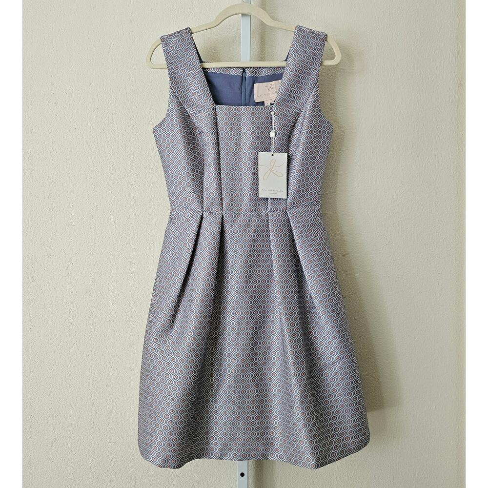 GAL MEETSNGALM NWT Women's Cosette Jacquard Fit & Flare Sleeveless Dress Sz 4 - Picture 1 of 16